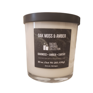 Oak Moss & Amber Candle 10 oz. - Rachel Virginia Collection 