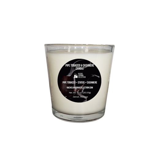 Pipe Tobacco & Cashmere Candle 10 oz. - Rachel Virginia Collection 